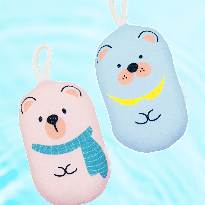 2pcs Soft Cat Shaped Bath Sponges, Gentle Exfoliating