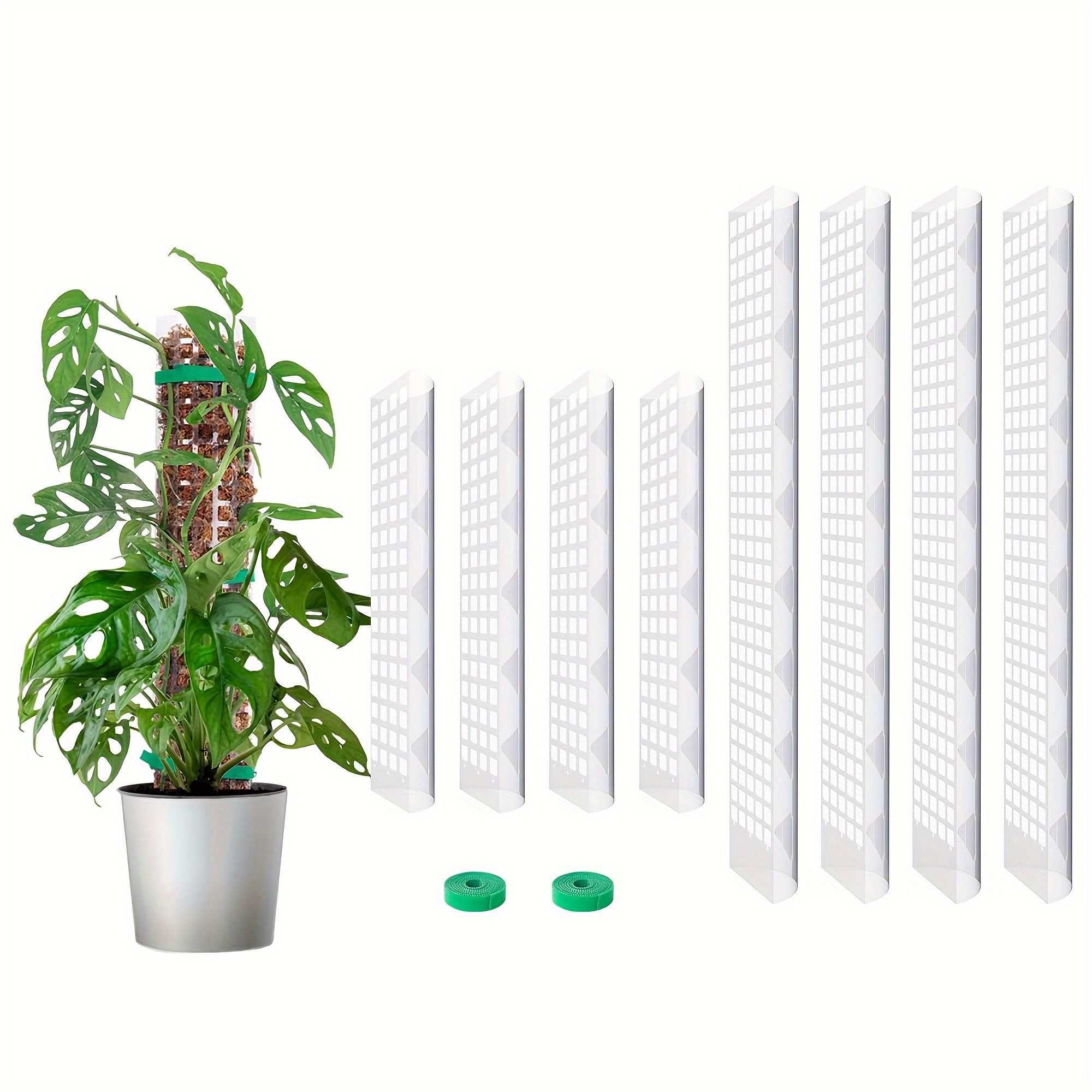 

8pcs Monstera Plastic Poles Set - 4pcs 24inch & 4pcs 15inch Support Stakes For Compatibility