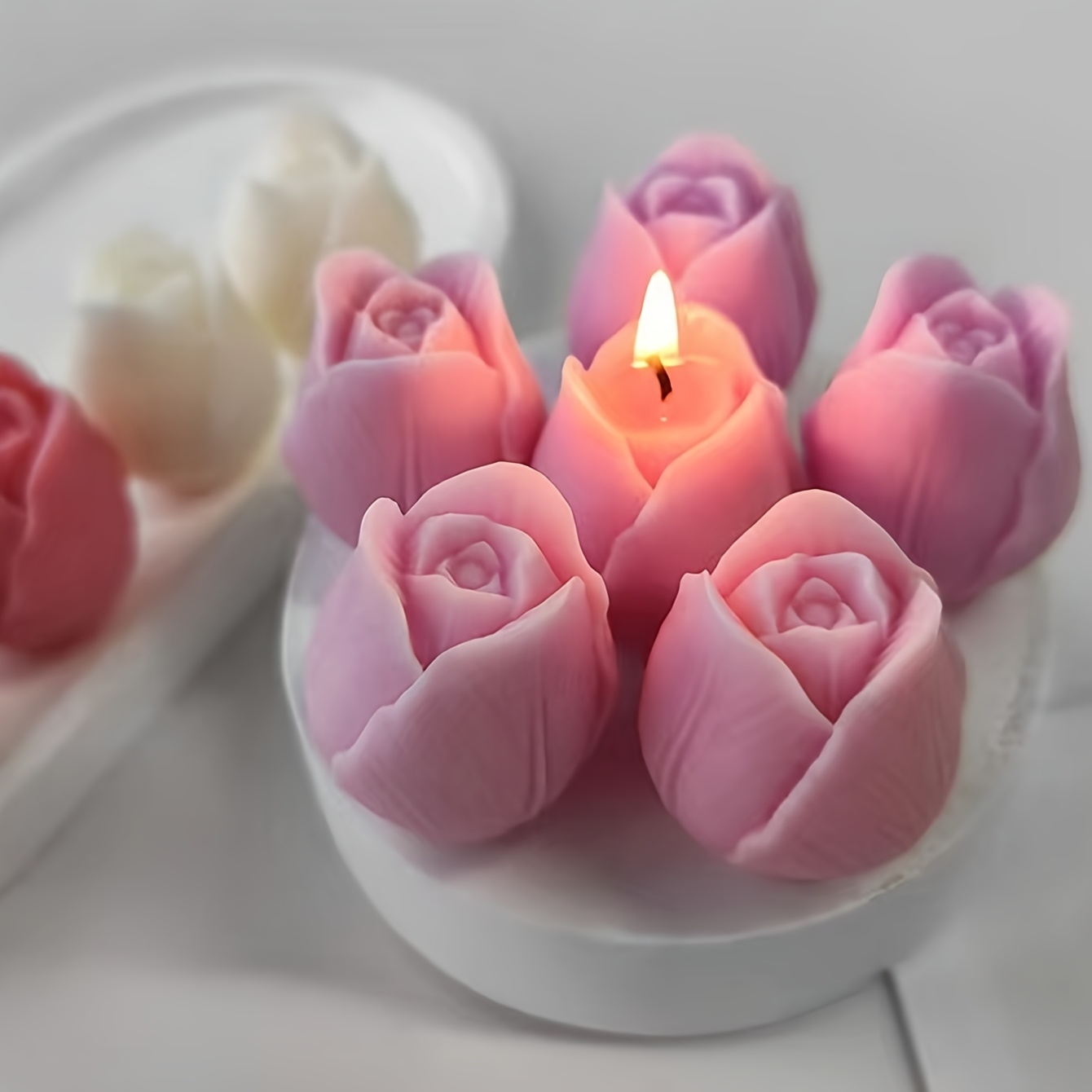 

Silicone Mold For Aromatherapy Candle Diy Flower Plaster Fragrance Stone Home Decoration Silicone Mold