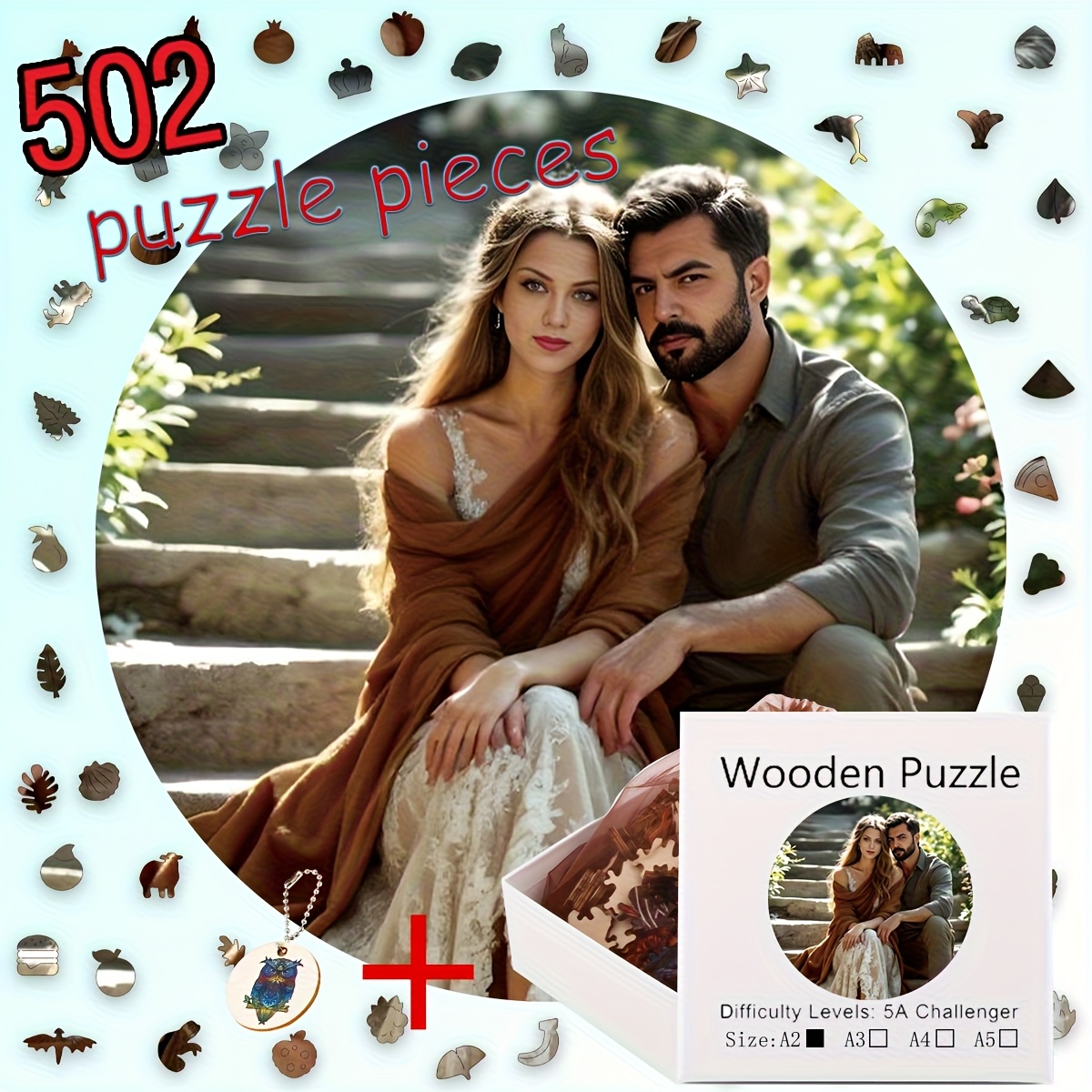 Custom 502pcs Round Wooden Puzzle, Personalised