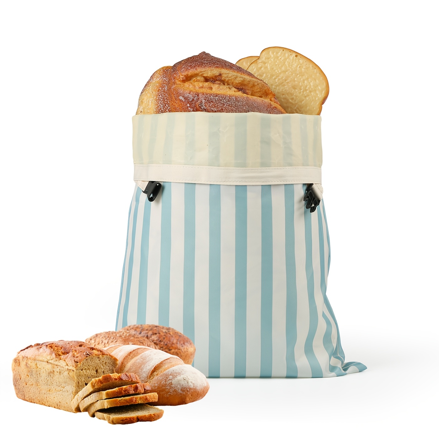 TEMU 1-pack No Food Contact Oxford Cloth Beeswax Bread Bag With Snap Closure, Reusable Food-grade, Suitable For Bread Proofing, Freshness
