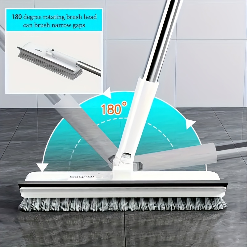 

Joybos® Floor Scrub Brush With Long Handle, 3 In 1 And Double-sided Bristle Scrub Brush, Enlarged Brush Head, 180° For Kitchen, Bath, Bathtub, Floor, Wall, Patio And Garage.