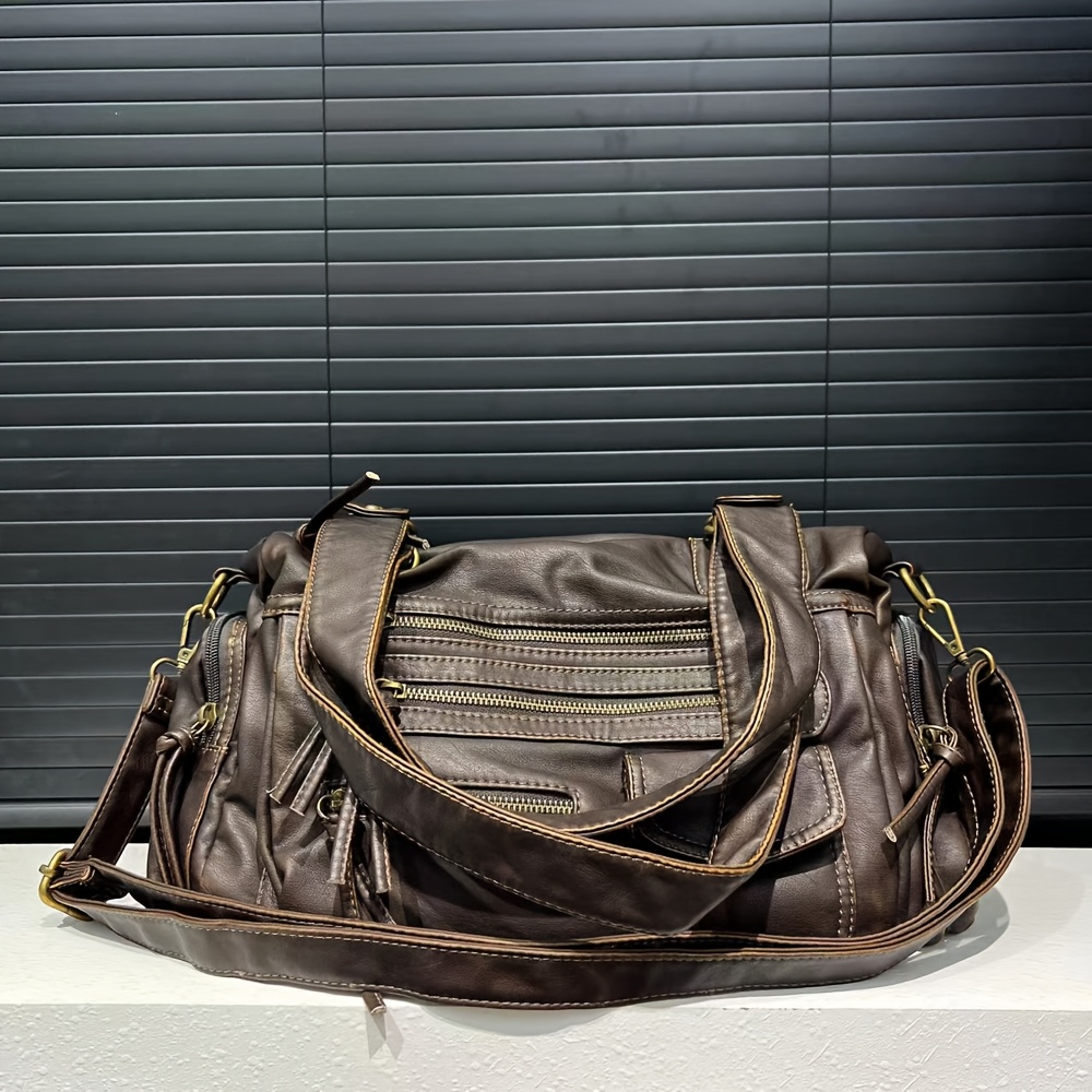 Sac Fourre Tout Sac à Bandoulière Rétro à Large Sangle Pour Femme