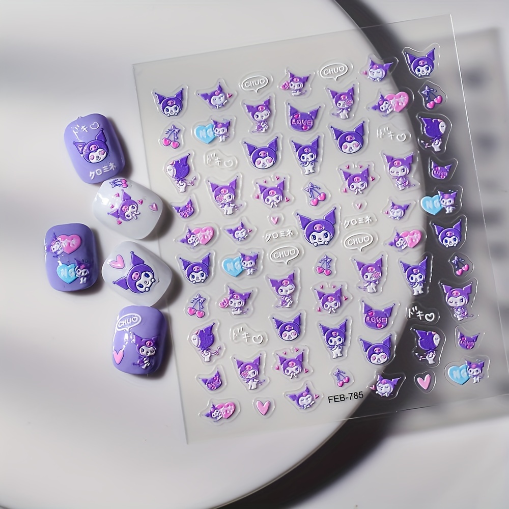 

1pc Cute Kawaii Nail Stickers, Cartoon Nail Art Decoration Supplies, Waterproof Nail Stickers