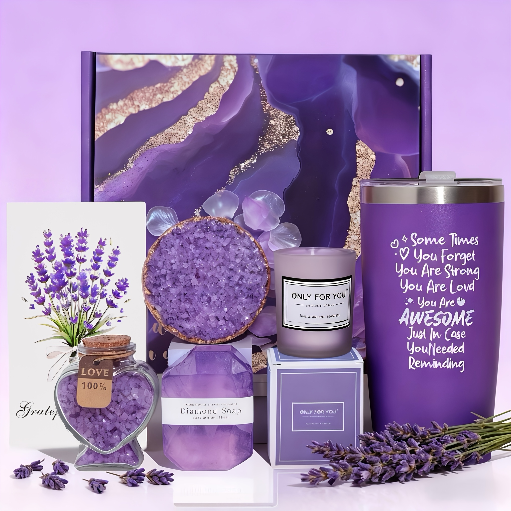 Luxury Self-Care Spa Gift Basket Bath Set, Bath Gift Set for Women, Bath Soak – Bath Salt, Bath Bombs, Candle, Mug in a -Themed Box. Perfect Gift for Mom & Sister on Birthday, Valentine' Day, Thanksgiving Gift, Christmas Gift, New Year' Gift