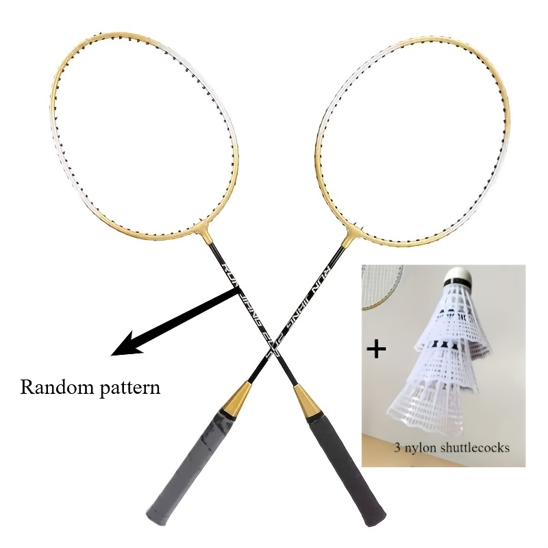 TEMU 1 Set, Includes 2 Rackets + 3 Badminton Shuttlecocks + Storage Bag — Lightweight, Durable, Detachable Racket Frame, Suitable For