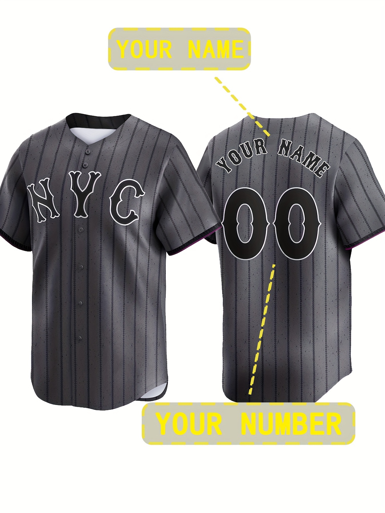 Customizable Name And Number Men's Baseball Jersey Embroidered Outdoor Daily Leisure Sports Customization S-3XL