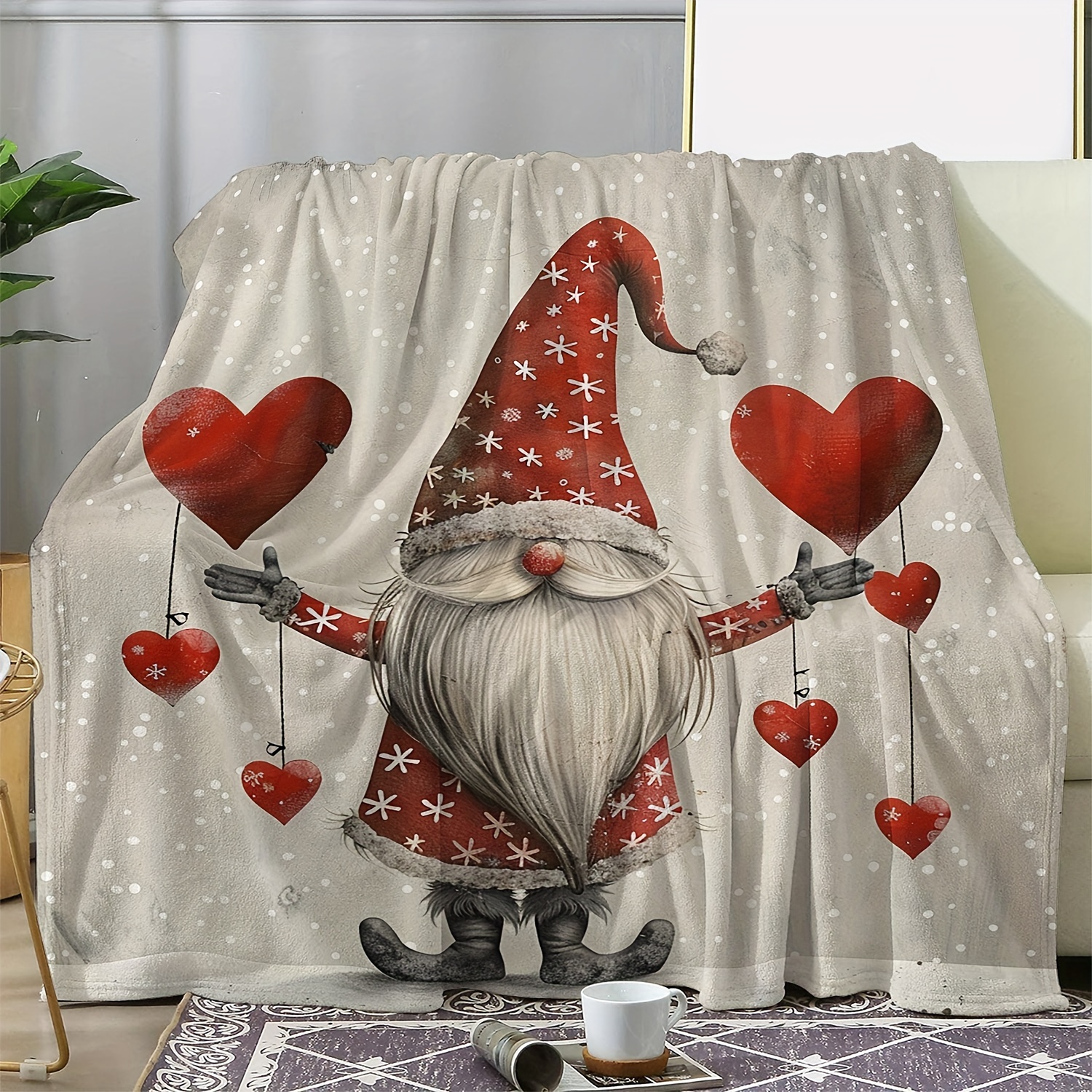 

Gnome de Noël Vintage Festif Couverture d'Amour : Chaleureux, Doux et Confortable pour Toutes les Saisons - Adapté pour Canapé, Lit, Voiture, Bureau, Camping et Voyage