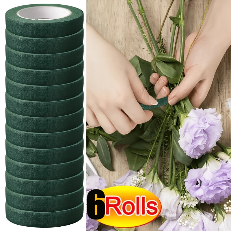TEMU 6 Rollen Zelfklevende Stengelbanden, Gebruikt voor het Inwikkelen van Kunstbloemen en Bloemen, Ideaal voor Bloemstukken