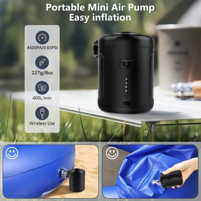 Wireless Battery Portable Electric Air Pump Outdoor Camping Air Mattress Pump