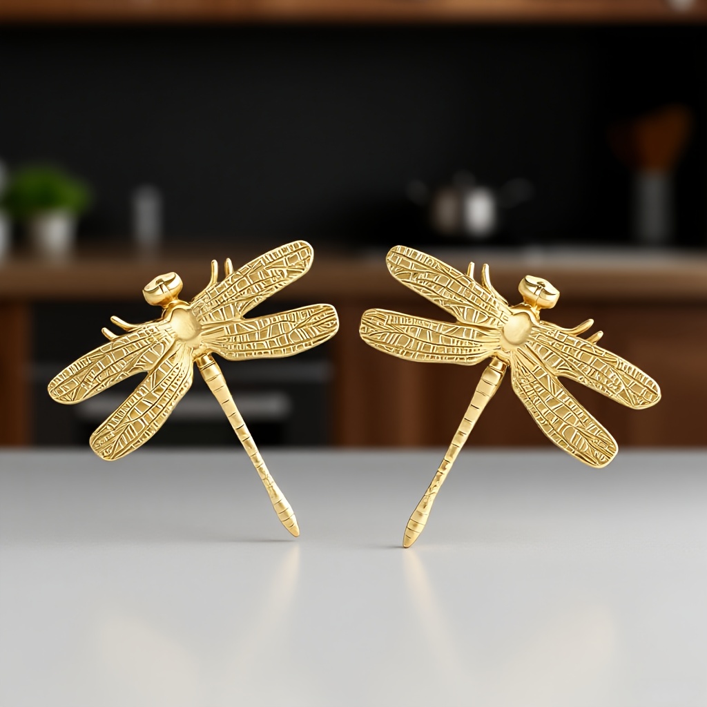 E-shop ./2 Stk. Libelle im Flug Schrankknopf Libellenform Türdekor Schubladen Griffknöpfe, Möbelbeschläge Schrankdekor Hintergrund Wanddekoration,