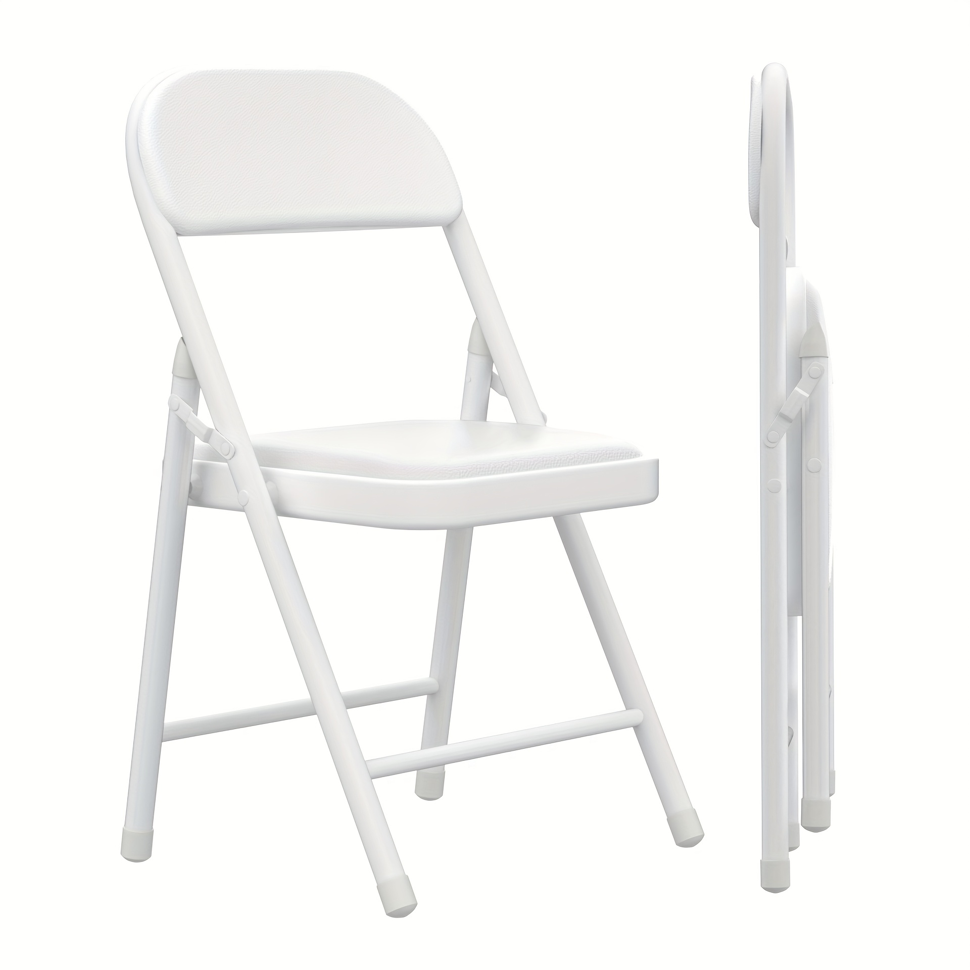 pair of metal folding chairs with upholstered leather ideal for indoor use comfortable pu folding chair space       and outdoor events