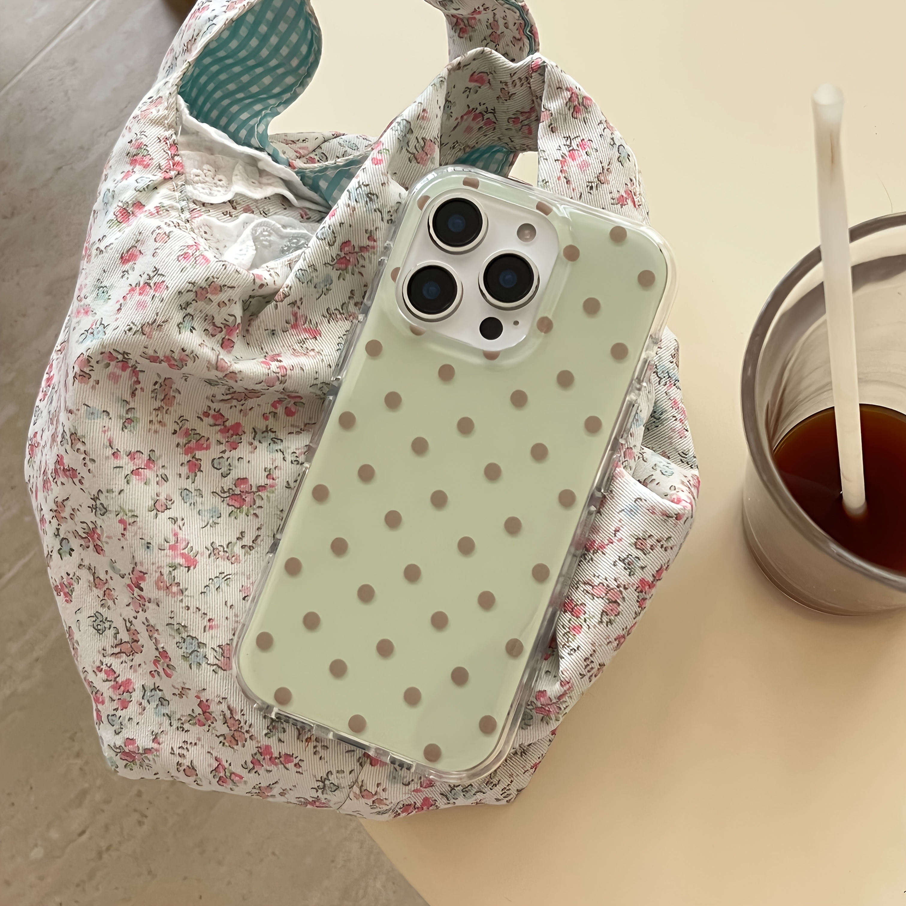 TEMU Phone Case: Rounded Edge Three-color Polka Dot Pattern Phone Case, Suitable For Iphone 18, Iphone 18 Pro Max, Iphone 18 Pro/16/11/13/ Plus/15