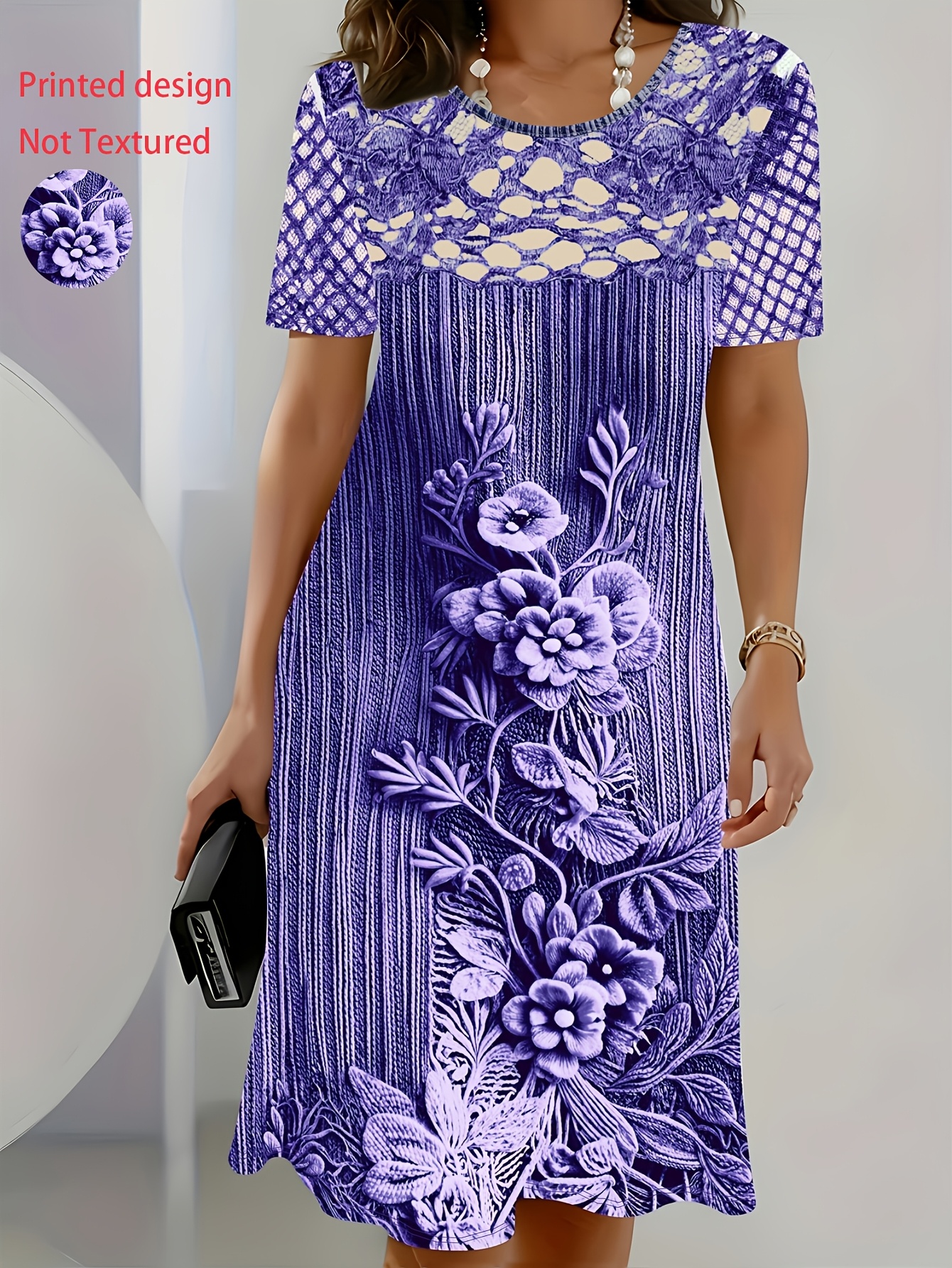 plus size flare sleeve dress sold on Temu United States