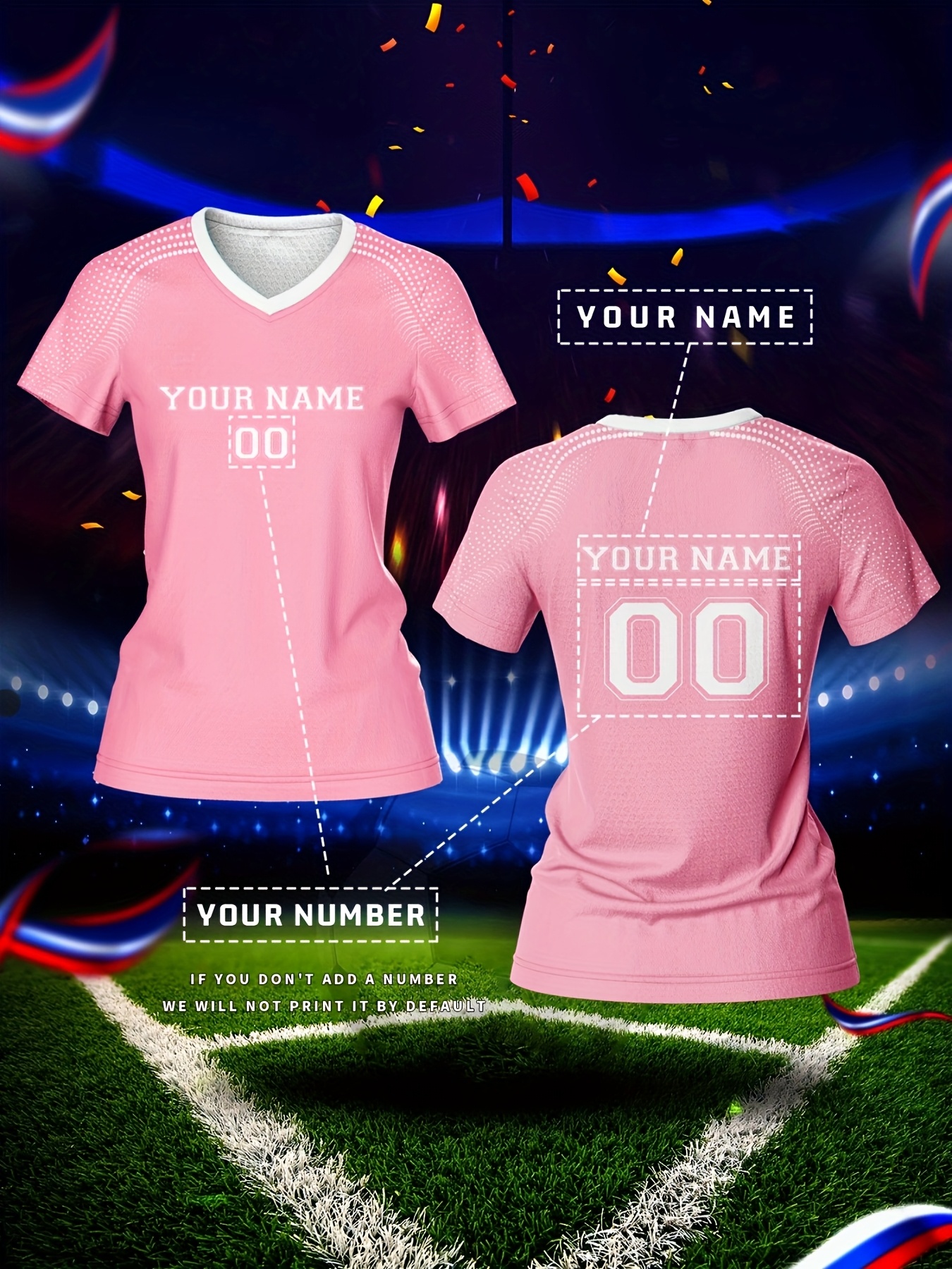 camiseta fútbol v neck personalizada número 2025 Temu Colombia