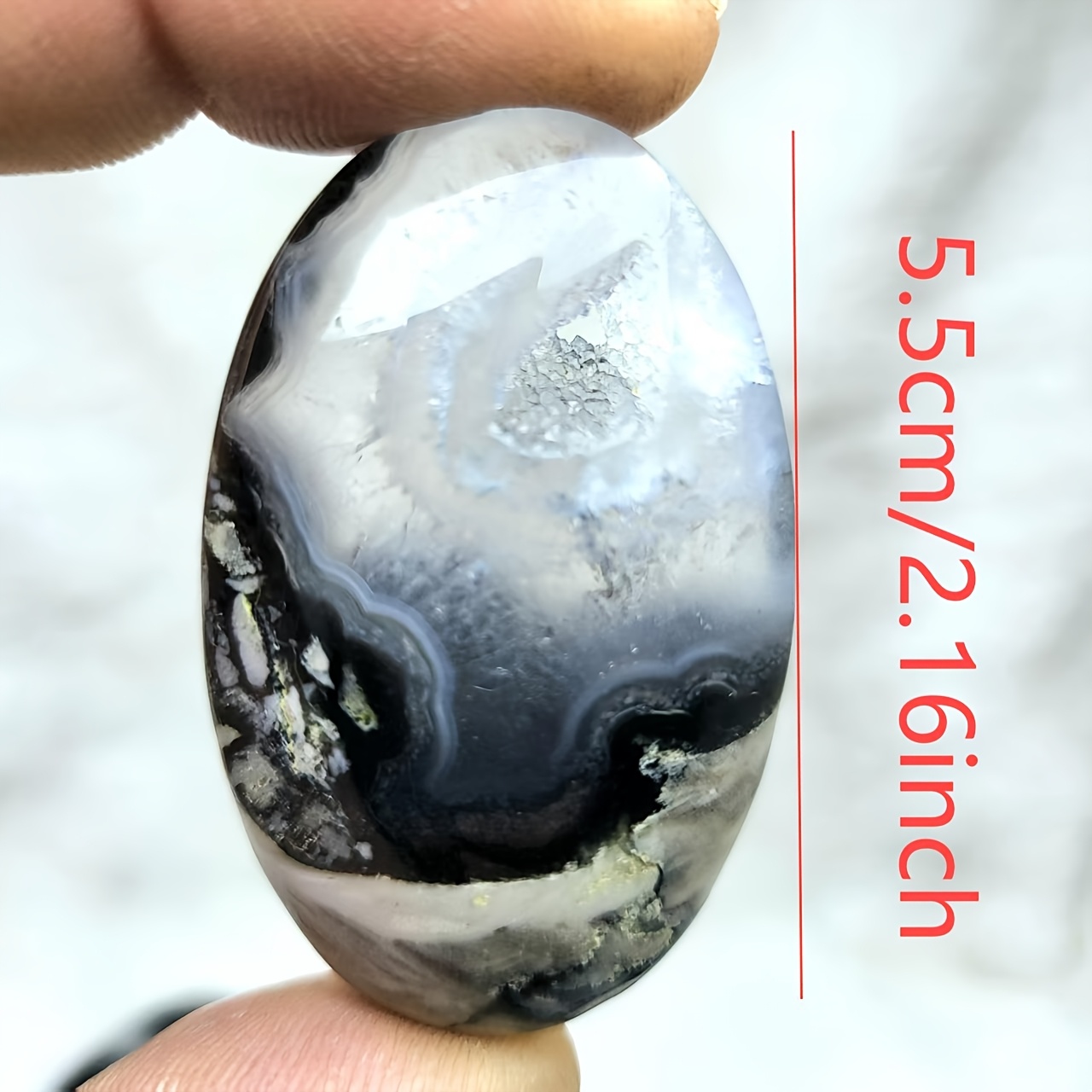 Image of 1pc Fluorescent Luminous Volcanic Agate 1pc Palm - Uv Reactive , Natural , Crystal Holes, For Jewelry And Home Decor, Crystal Detail