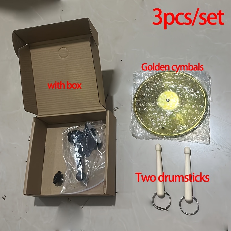 TEMU Mini Cymbal Drum Car Clip- System With 2 Drumsticks Gift - Portable Suitable For Music Practice, Recording, Performances, Car Drumming -