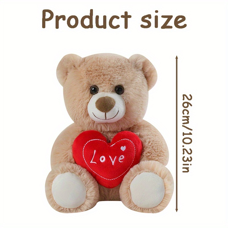 Urso de Pelúcia com Coração de Amor e Cachorro de 26cm/10.23in para Crianças 5
