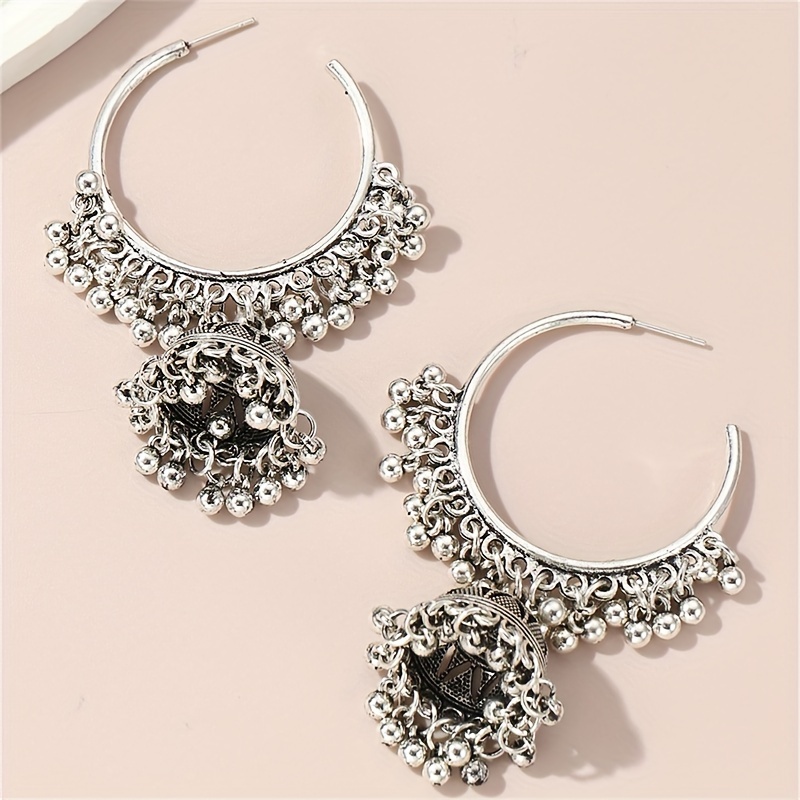 Bollywood Retro Ethnic Style Tassel Bell Earrings
