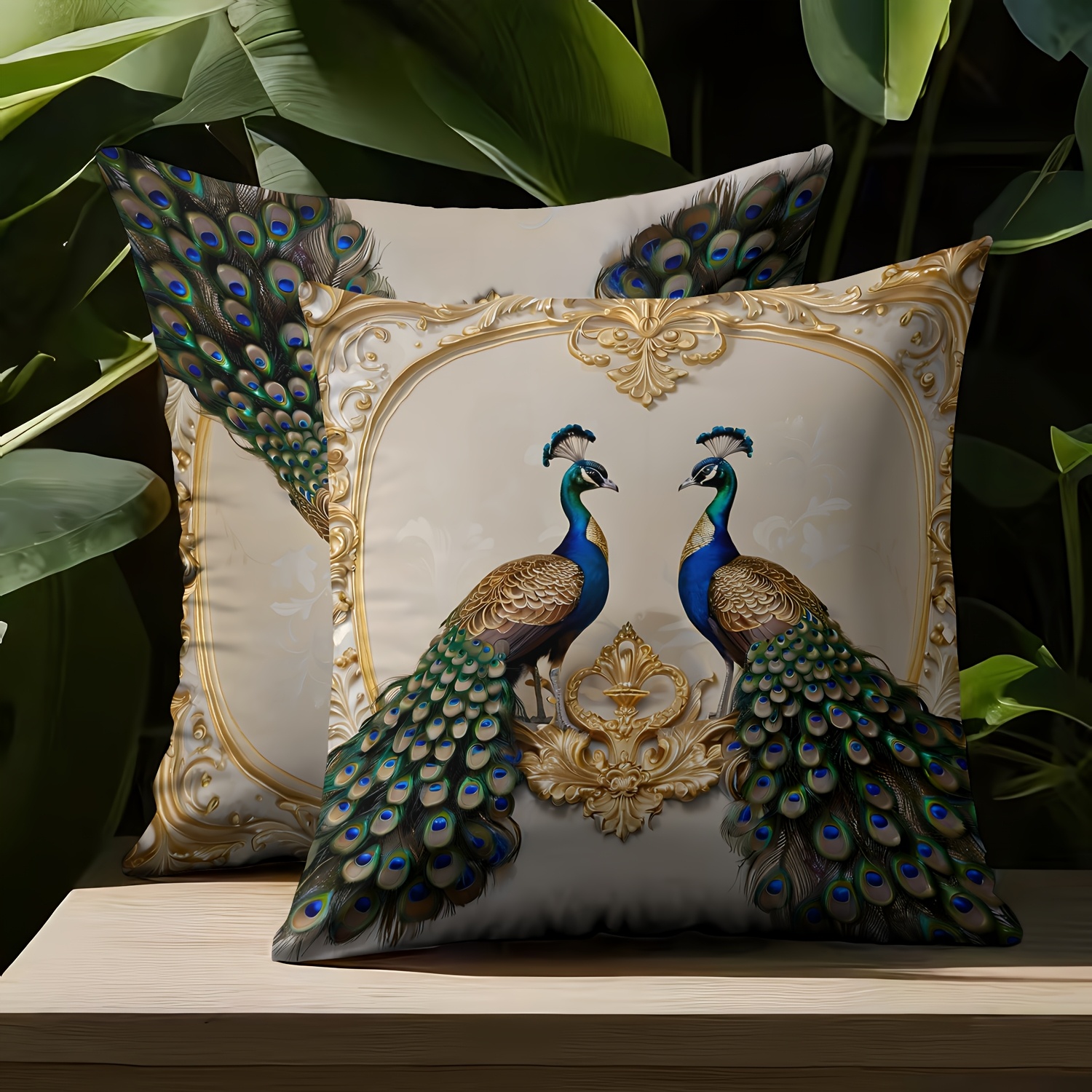 TEMU 2 High-quality Short Plush Pillow Covers Featuring A Luxurious Design, Contemporary Style, Double-sided Print, Measuring 18 Inches By 18 Inches,