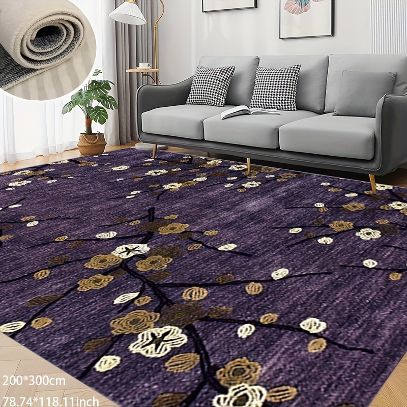 

1pc Pattern Carpet, Faux Cashmere Area Rug, Non-slip Soft Washable Carpet For Home, Kitchen, Bedroom, Hotel, Office