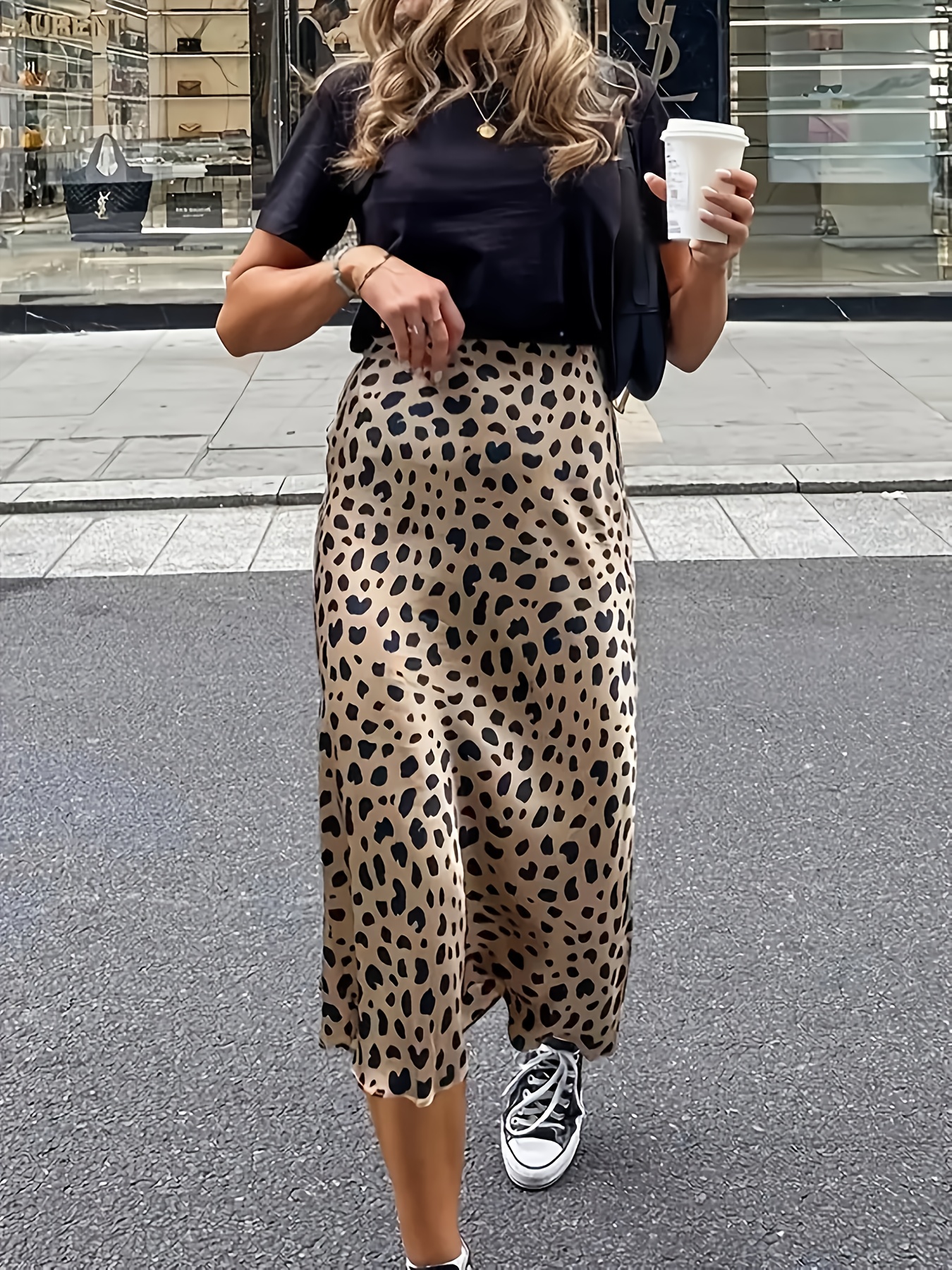 Cheetah Print High Waisted Leopard Skirt 2024 Chic Leopard Print