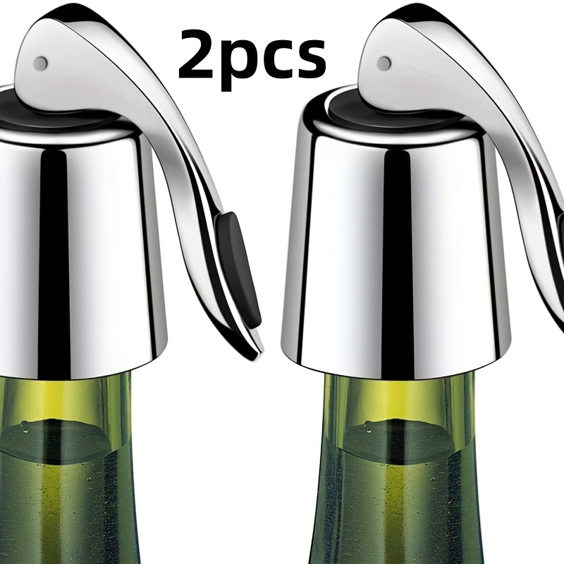 Lot de 2 bouchons de bouteille avec joint en silicone - Conservateur de boisson réutilisable pour la fraîcheur et joint d'étanchéité de bouteille avancé - Accessoires de conservation idéaux, cadeau de Noël