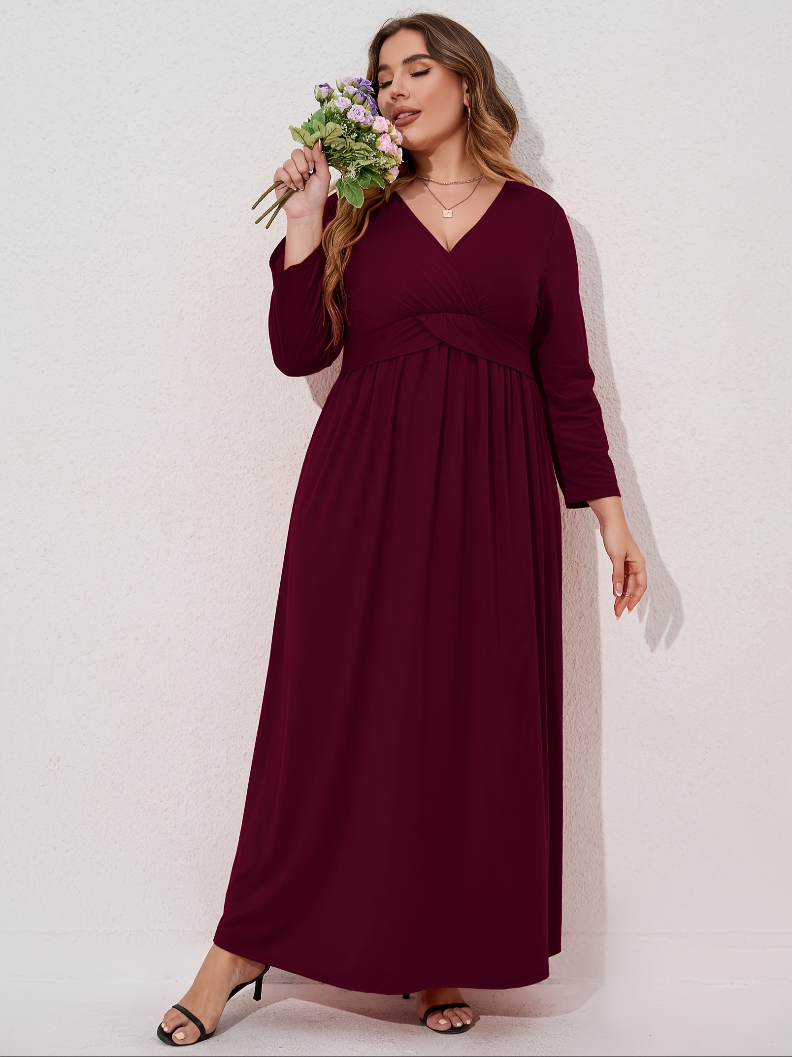 long sleeve velvet dress EMERALD GREEN Velvet Gown