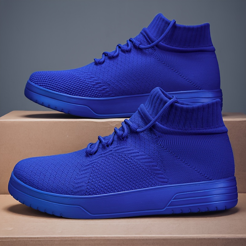 Lightweight High Top Sneakers Knit Fabric Pull-On Athletic Walking Shoes Amazon.com | Santiro Walking Shoes for Men Lightweight High  main image 2