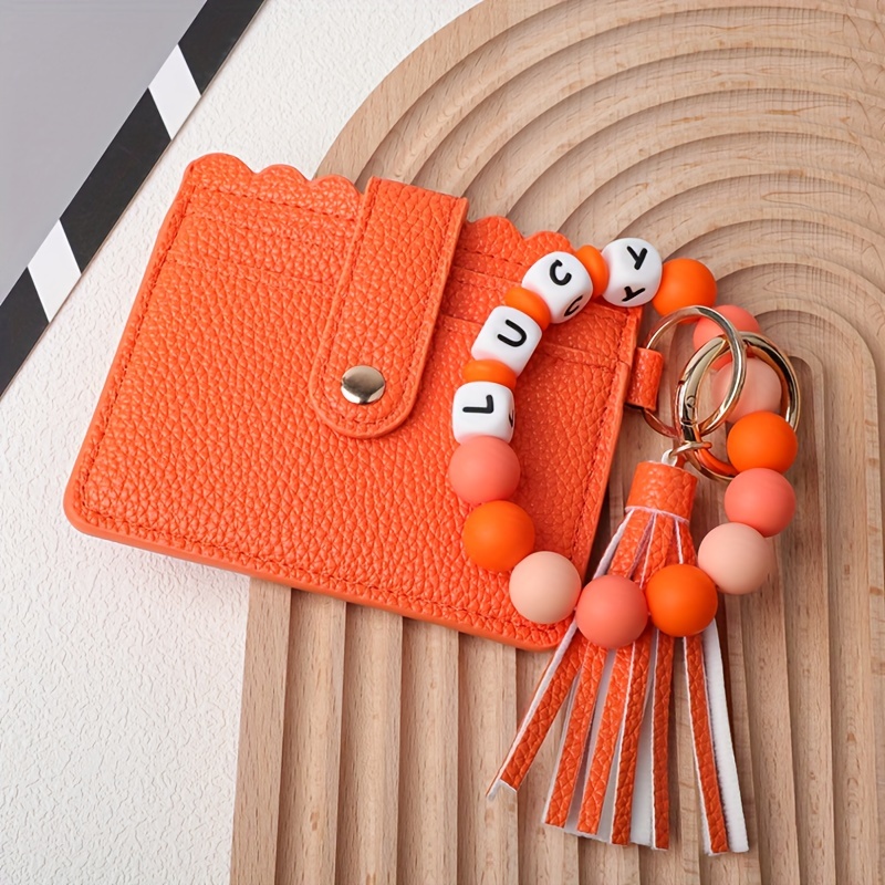 personalized pu leather keychain with silicone beads and tassel customizable with name or initials   school work or festive occasions details 15