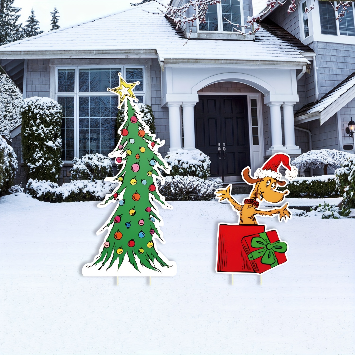 

Christmas Set Wooden Stand - Decorations For , No Battery Required