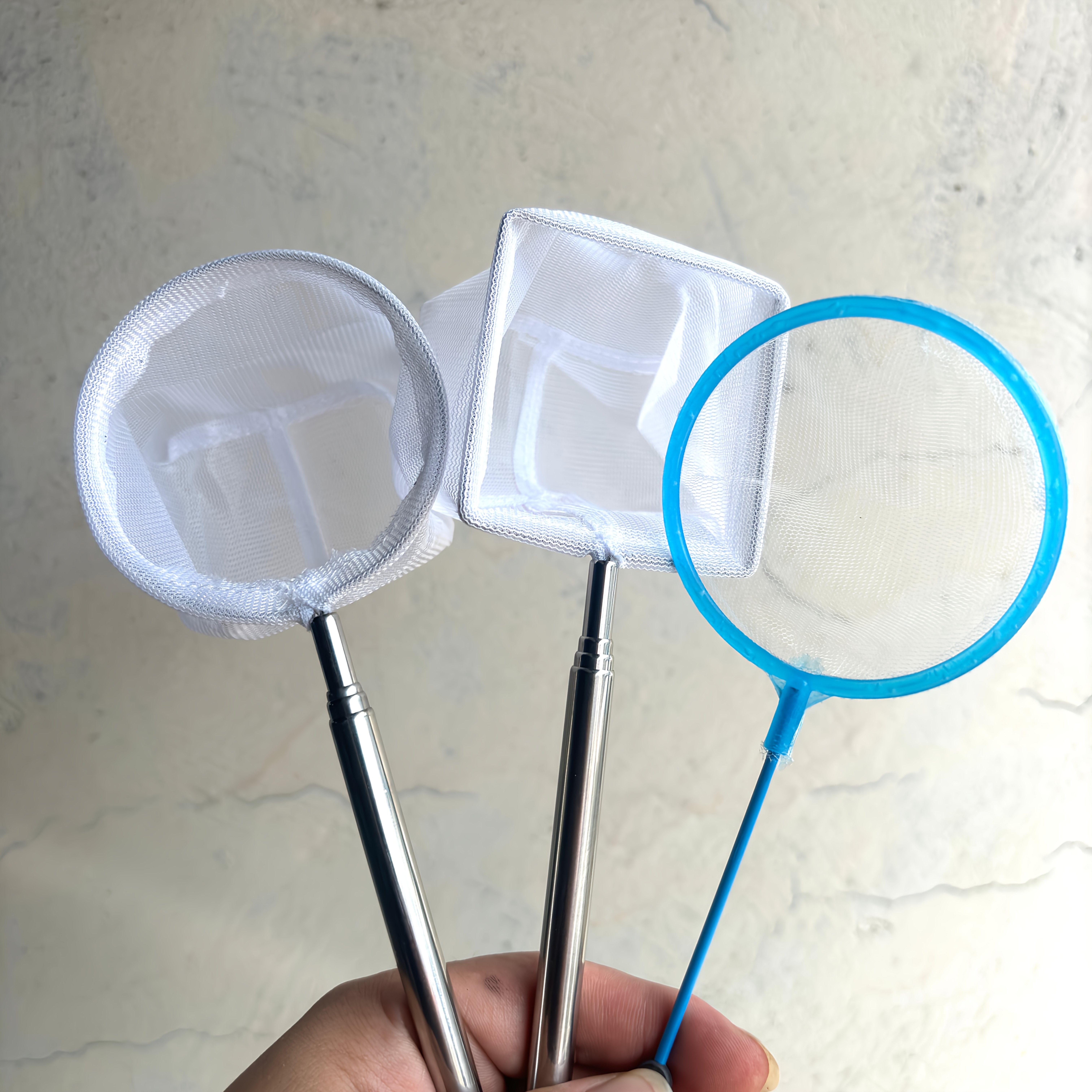 TEMU 3pcs Telescopic Aquarium Fish Net Set â Long-handled Fine Mesh Net Suitable For Betta Fish, Shrimp, And Small Fish; Includes Square And Round