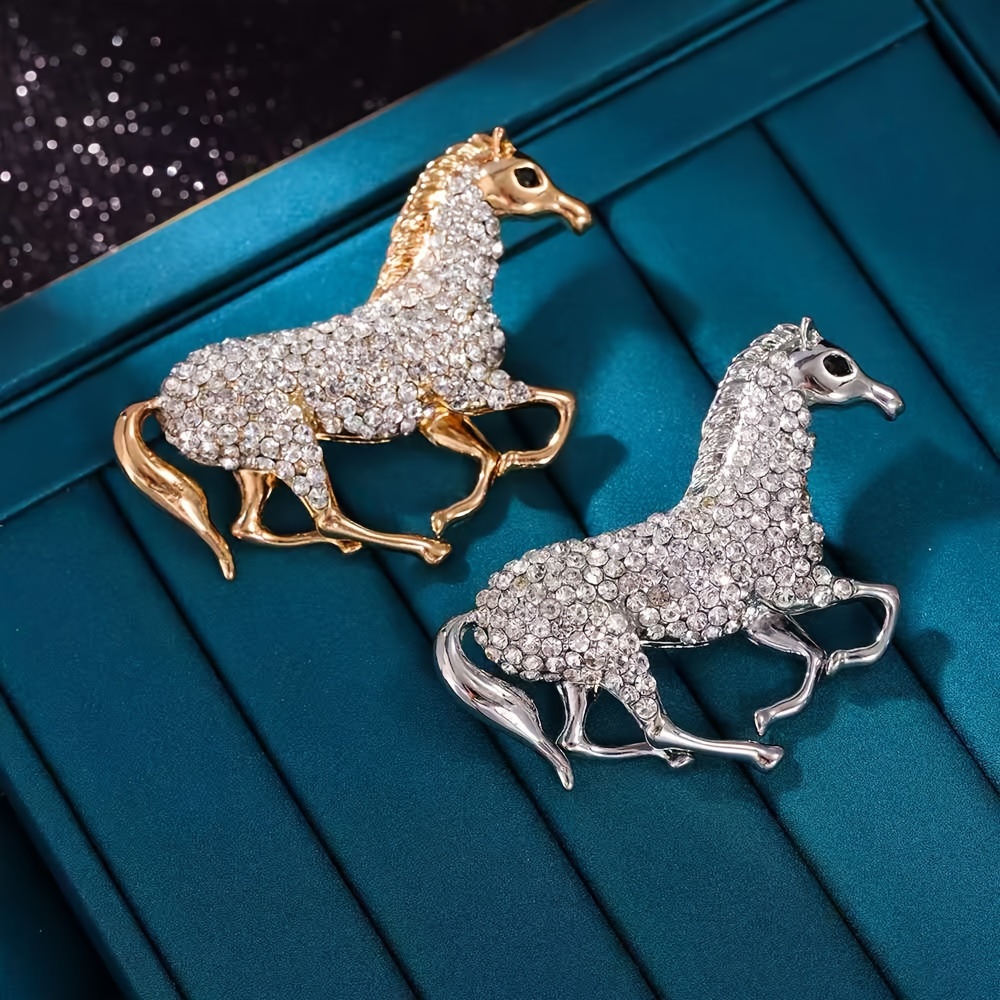 ロンハーマン　Horse Brooch Vintage ORENA Paris Goldtone Horse Pin w/ Big Faux Pearl