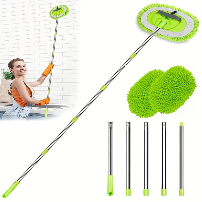 E-shop Wandreinigungswischer, Wandwischer mit langem Stiel (max. 75 Zoll), Deckenstaubwischer mit Teleskopstange, Sockelleistenwischer, Reiniger,
