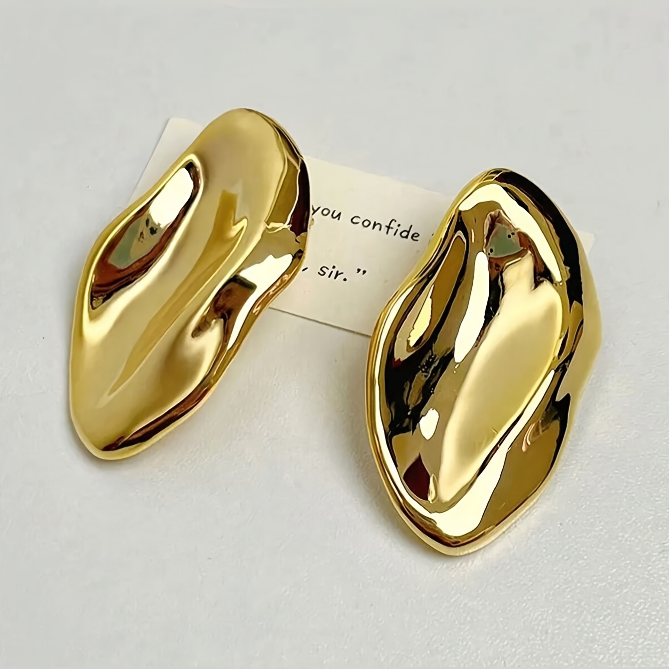 TEMU 1 Pair Of Irregular Pleated Unique Earrings European And American Ear Studs For Women