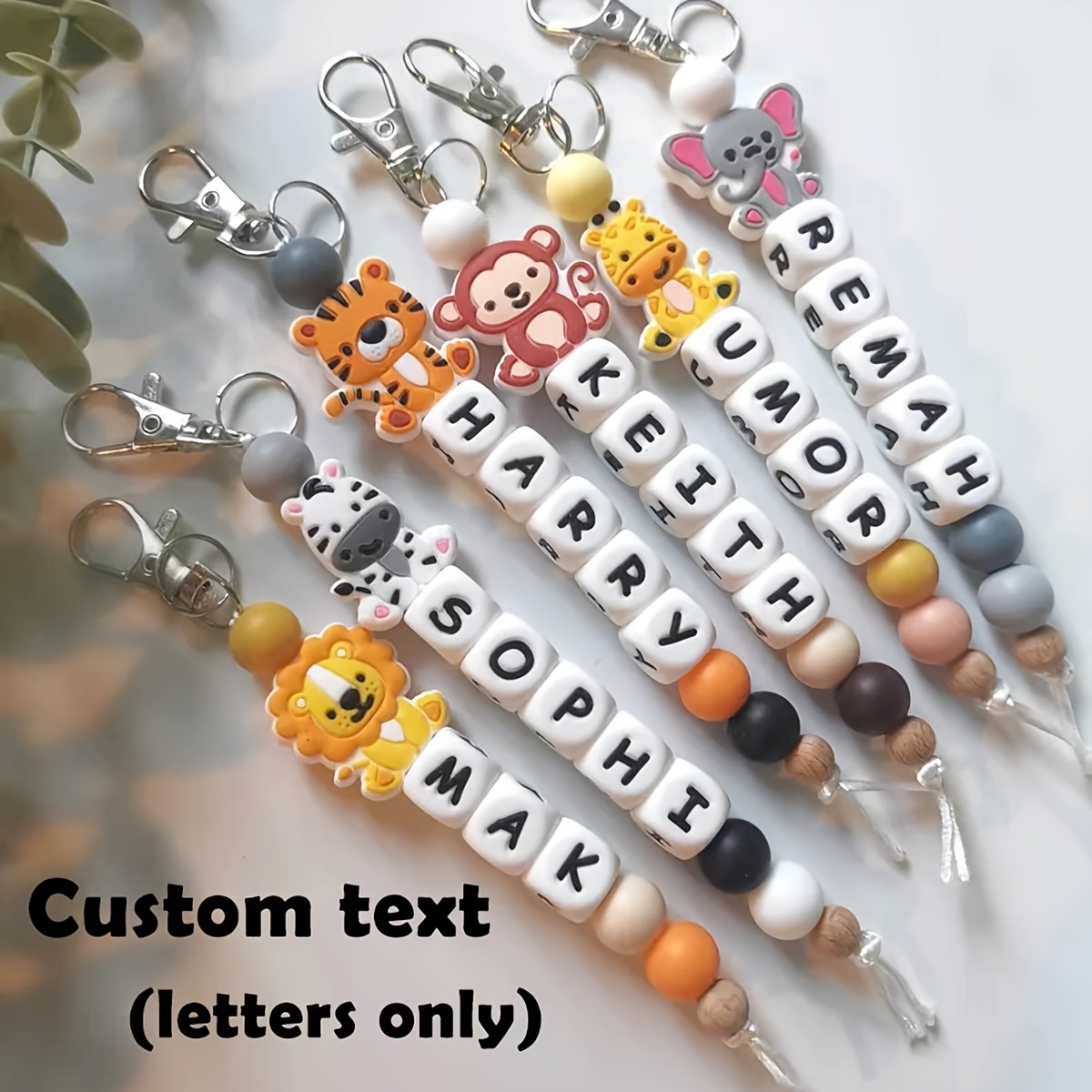 

Customizable Silicone Animal Alphabet Keychain - Cute, Personalized Name Tag For Bags & Keys - Perfect Gift For Men,