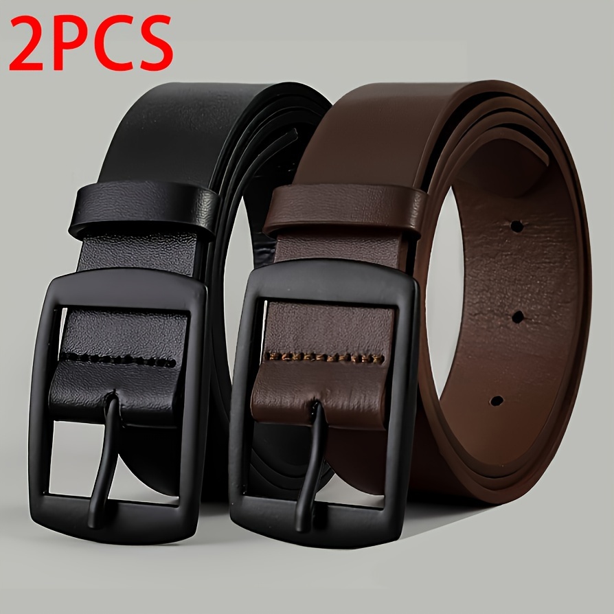 

2pcs New Luxury Belt For Men Leather Belt Metal Pin High Quality Famous Brand Designer Waist Strap Belts For Jeans Women Belt Plus Sizevalentine's Day