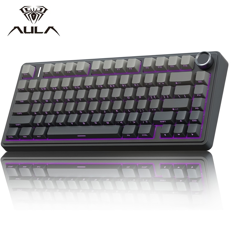 Image of Aula Wireless Mechanical Keyboard, Leobog Reaper Switch, 75% Wireless Hot Swappable Gaming Keyboard With Five-layer Padding&knob, Wireless/2.4ghz/usb-c, Rgb, Leobog Reaper Switch, For Gifts