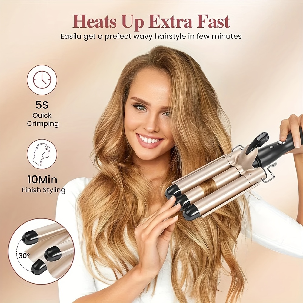 

3 Tubes Hair Curler Temperature Adjustable Electric Hair Curler Wavy Hairstyle Three-tube Egg Curling Hairstyle Design