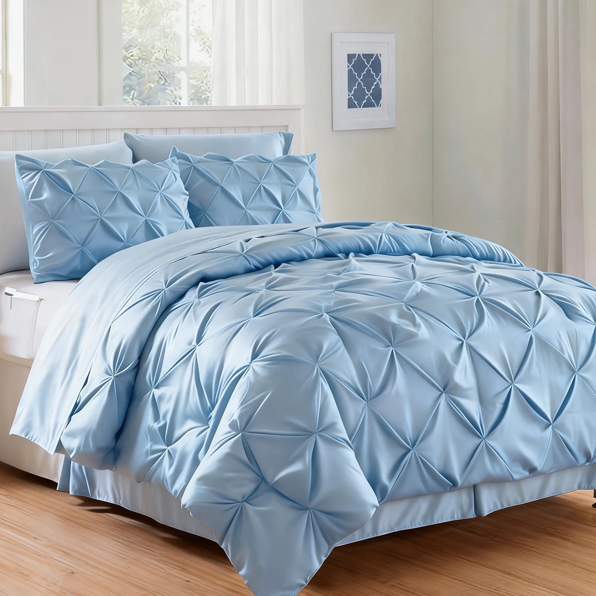 Queen Comforter Set Beige Bed in a Size