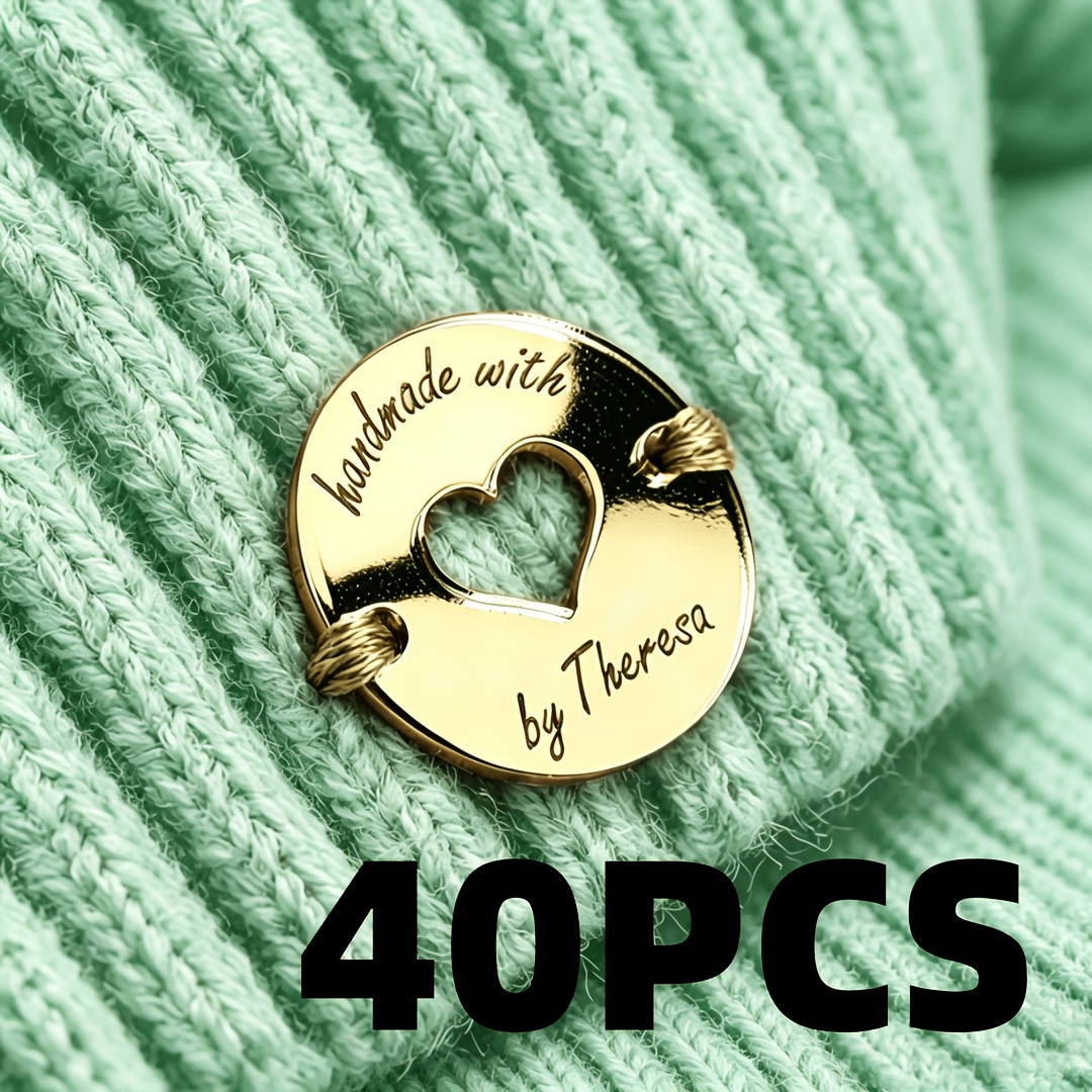 TEMU Custom Engraved Buttons, Personalized Mirrored Acrylic Tags For Weaving, Artisan Product Labels, Name Tags, Labels, Handmade Tags_supports