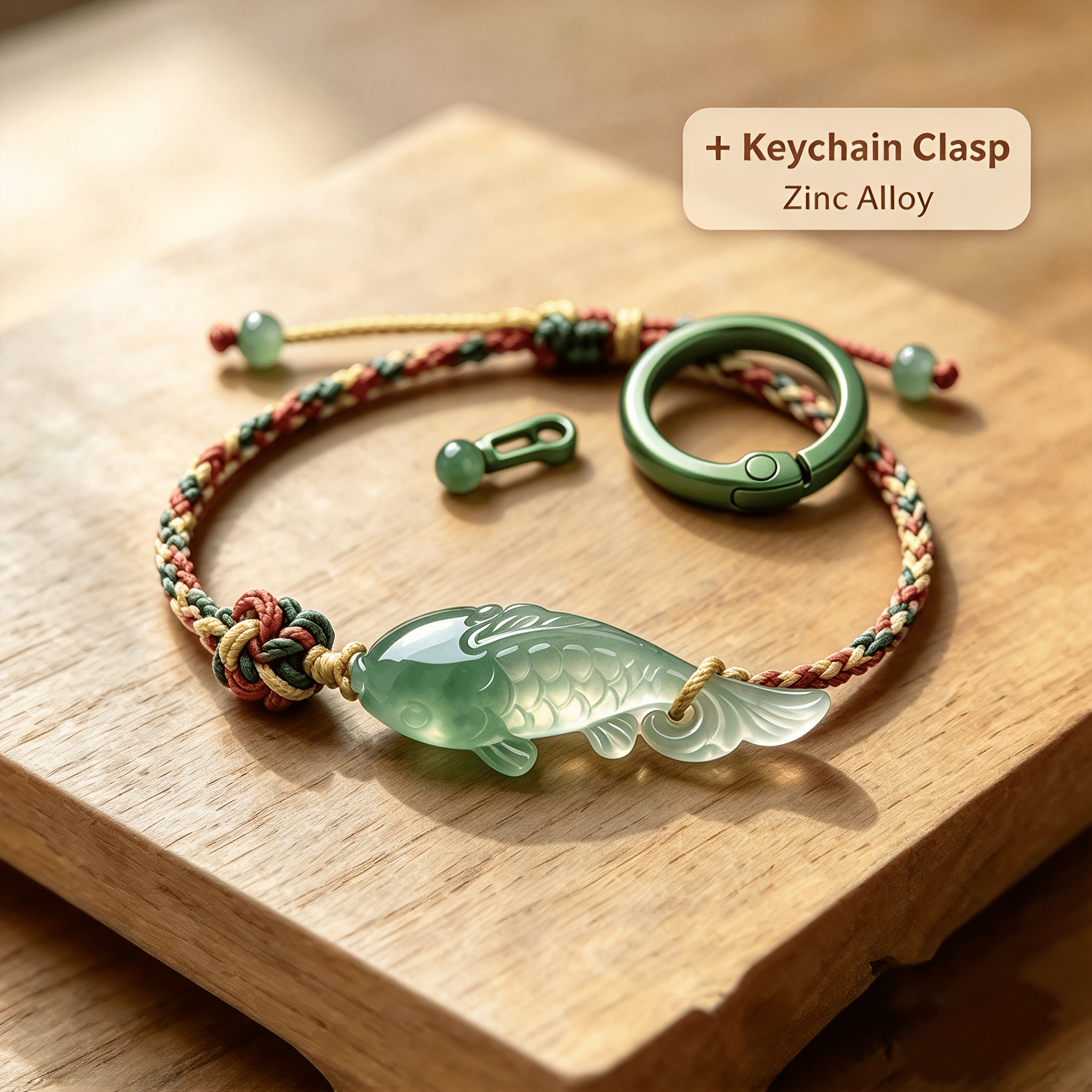 TEMU Bracelet With Colorful Braided Threads In New Chinese Style Featuring Elegant And Clear Translucent Look And Brightening Skin Tone For Women And