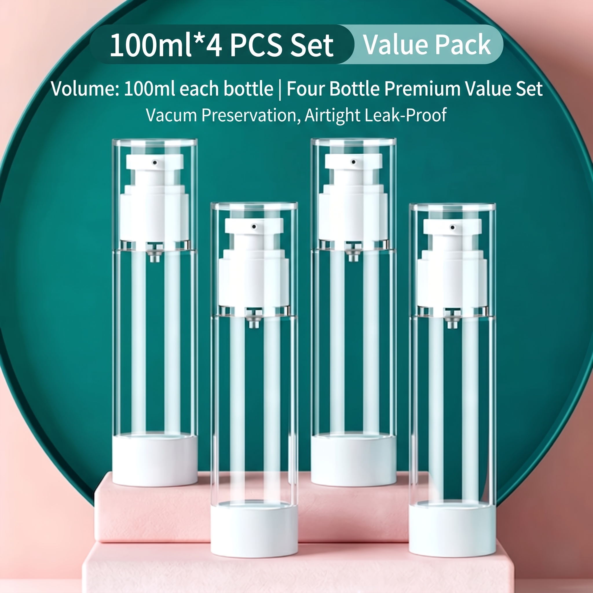 TEMU Bottiglie dosatrici per lozione portatili da viaggio, 100ml X 4 pezzi