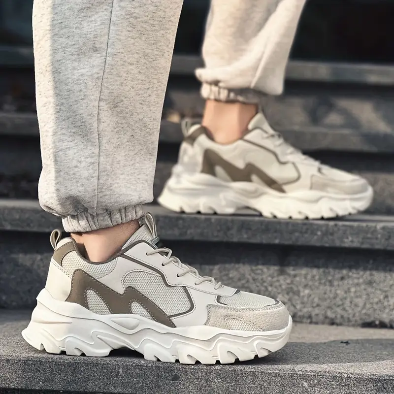 zapatillas deportivas casuales para hombre - malla transpirable y parte de pu, gruesa de eva, diseño con cordones para actividades al aire libre, correr y vestimenta casual, zapatos casuales para a dÃa | zapatillas bajas modernas | plantilla de tela cómoda Detalles del producto 7
