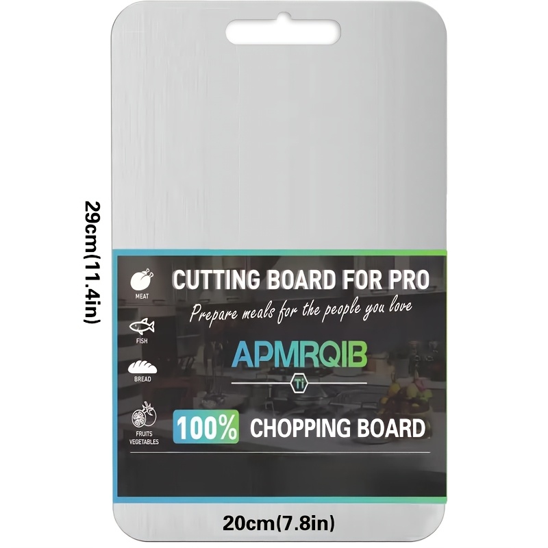 TEMU New Double-sided Titanium Cutting Board - Pure Titanium Chopping Board, Made Of % Pure Titanium, Durable And Stain-resistant, Dishwasher Safe,