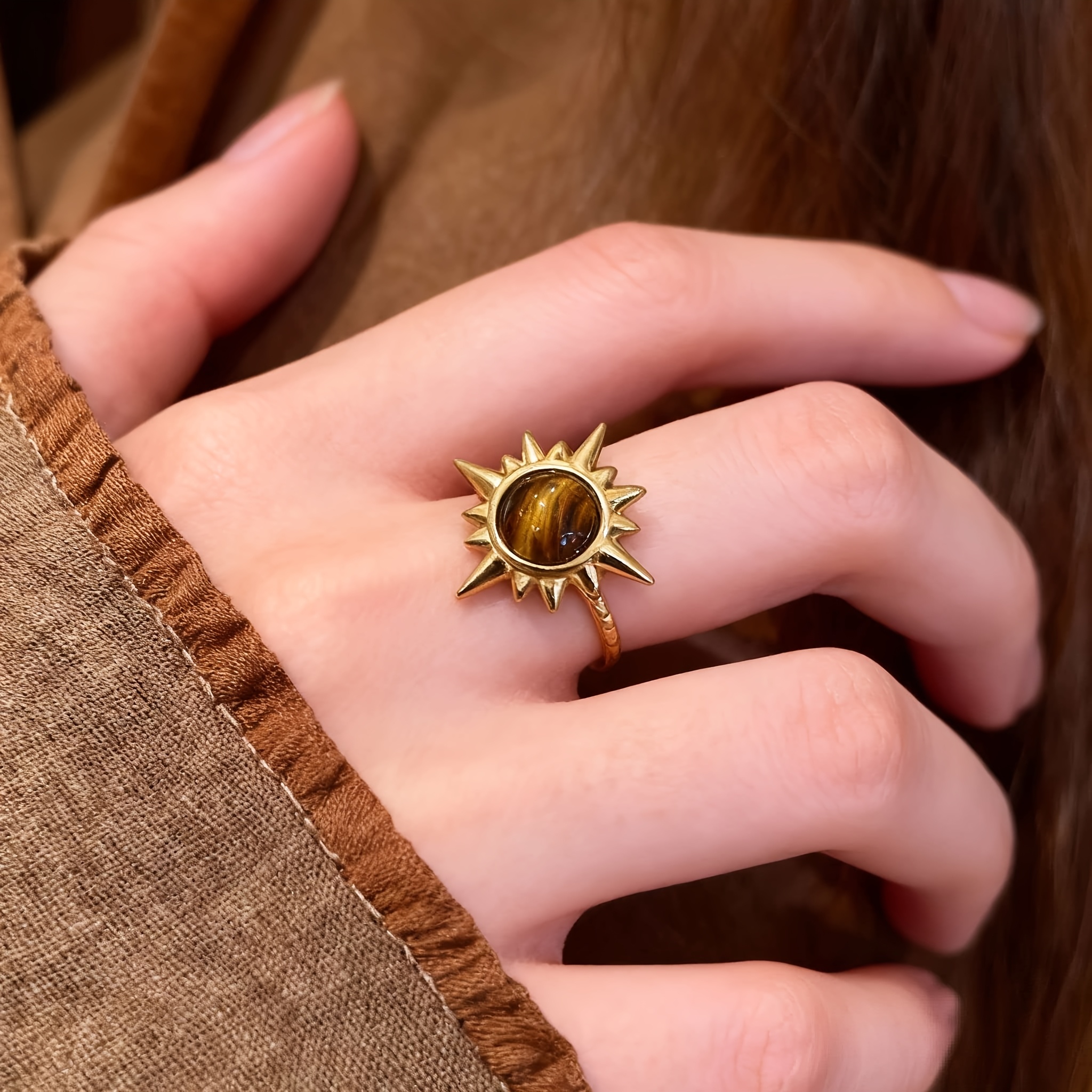 TEMU 1pc Women' Steel Ring, Niche Design Vintage Nostalgic , Suitable For Daily Casual Wear, Perfect For Parties And Clubbing, Ideal Holiday Gift For