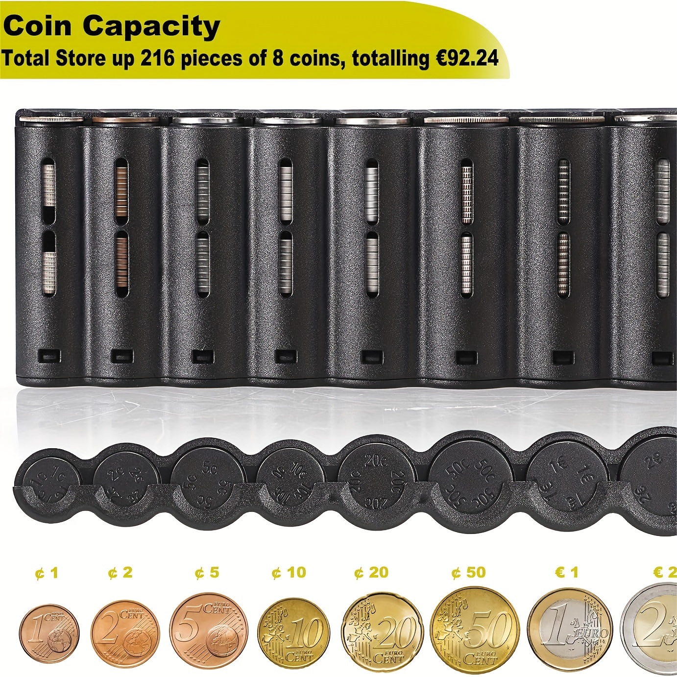 euro coin holder wallet bag belt cashiers collectors Temu