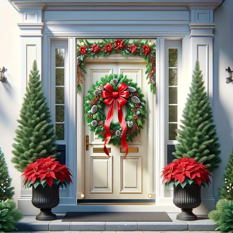 

1pc Christmas Decor: Bow Wreath - & Use, No Needed, 35.4" X