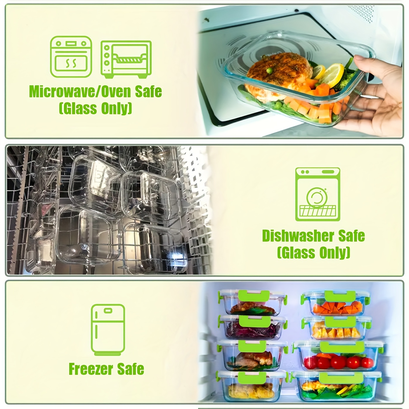12pcs glass meal prep containers food storage containers with lids airtight glass lunch boxes microwave oven freezer and dishwasher safe Product details 2