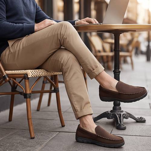 herrtofflor mikro läder moccasin memory foam hushållsskor